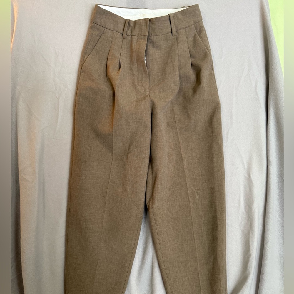 Wilfred Brown High-Rise Pleated Trousers